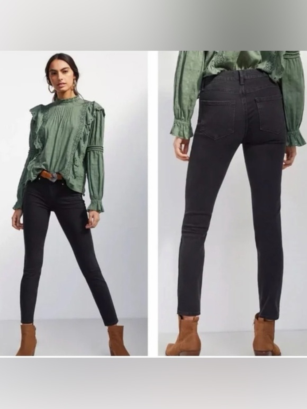 Paige Hoxton Ankle Jeans in Magical Night Black Skinny Jeans